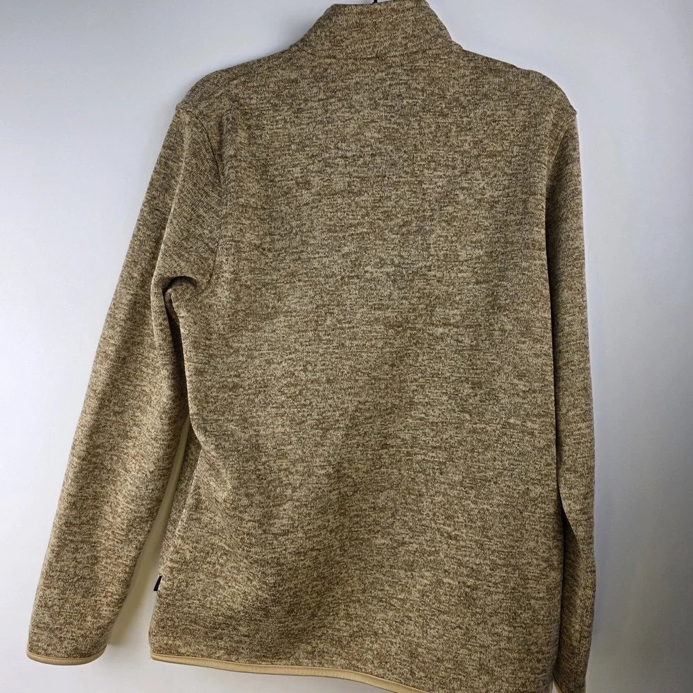 Chaps Sweater Men's M Brown 1/4 Zip Pullover Fleece Sweatshirt‎ Pockets Logo - Picture 3 of 10